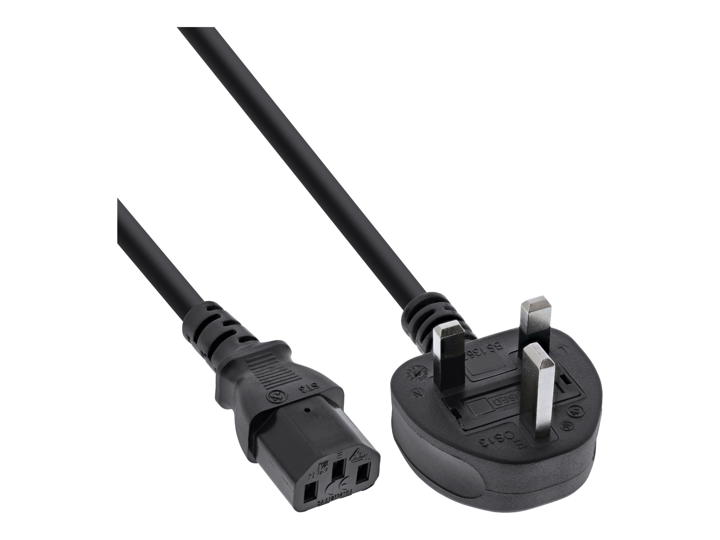 InLine Netzkabel - Netzstecker England auf Kaltgerätestecker C13 - 3m60320 C13 - 250 V - 3 m - Schwarz - Großbritannien