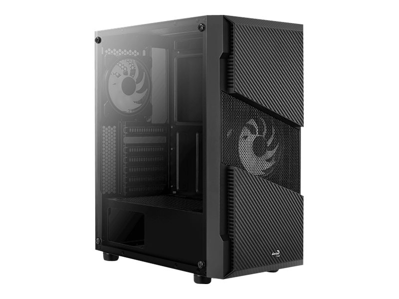 AEROCOOL ADVANCED TECHNOLOGIES AeroCool Menace Saturn RGB - Tempered Glass Edition - Tower - ATX - Seitenteil mit Fenster (gehärtetes Glas)keine Spannungsversorgung (ATX) - Schwarz - USB/Audio