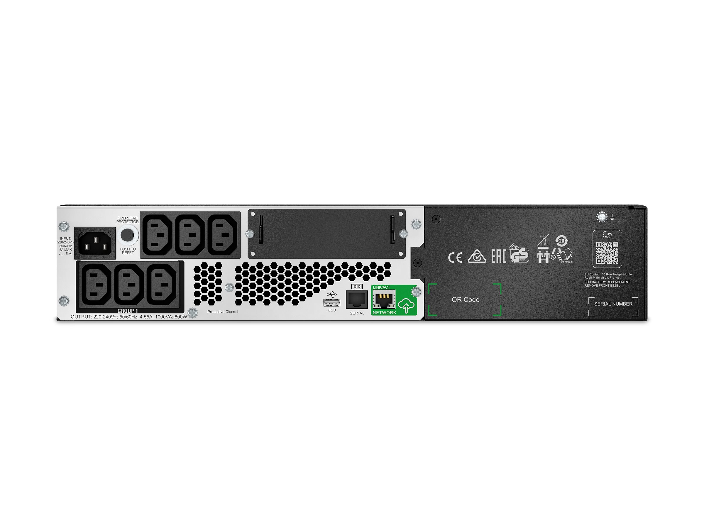 APC Smart-UPS Li-Ion 1000VA Short Depth with SmartConnect - USV (Rack - einbaufähig)Wechselstrom 230 V - 800 watt - 1000 VA - 1-phasig - RS-232 - USB - Ausgangsanschlüsse: 6 - 2U - Schwarz