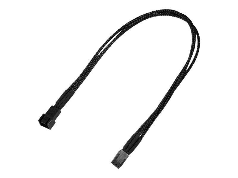 Nanoxia Verlängerungskabel für Lüfterspannungsversorgung - 3 PIN Internal Power (M)zu 3 PIN Internal Power (M) - 30 cm - Schwarz