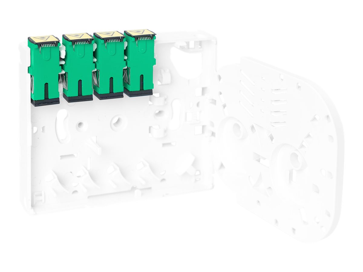 DIGITUS FTTH Gehäuse mit 4 x SC SX Kupplungfür Wandmontage - DIN schienenmontierbar - SC/APC x 4
