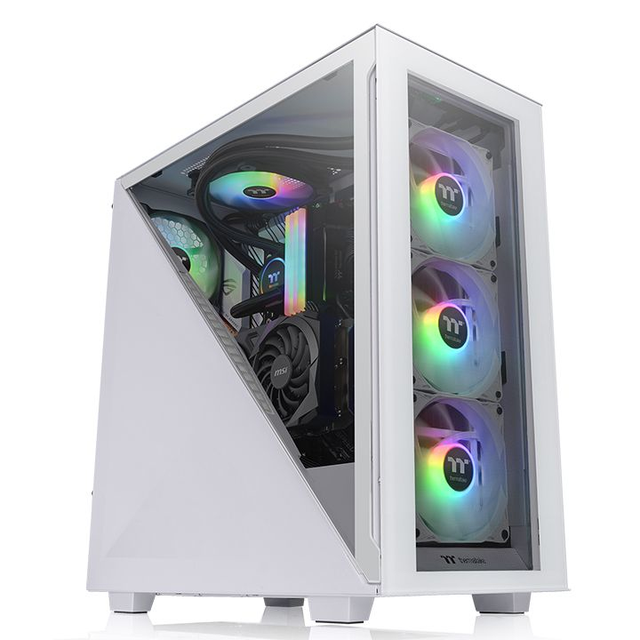 Thermaltake Divider 300 TG Snow - Mid tower - ATX - keine Spannungsversorgung (PS/2)weiß - USB/Audio