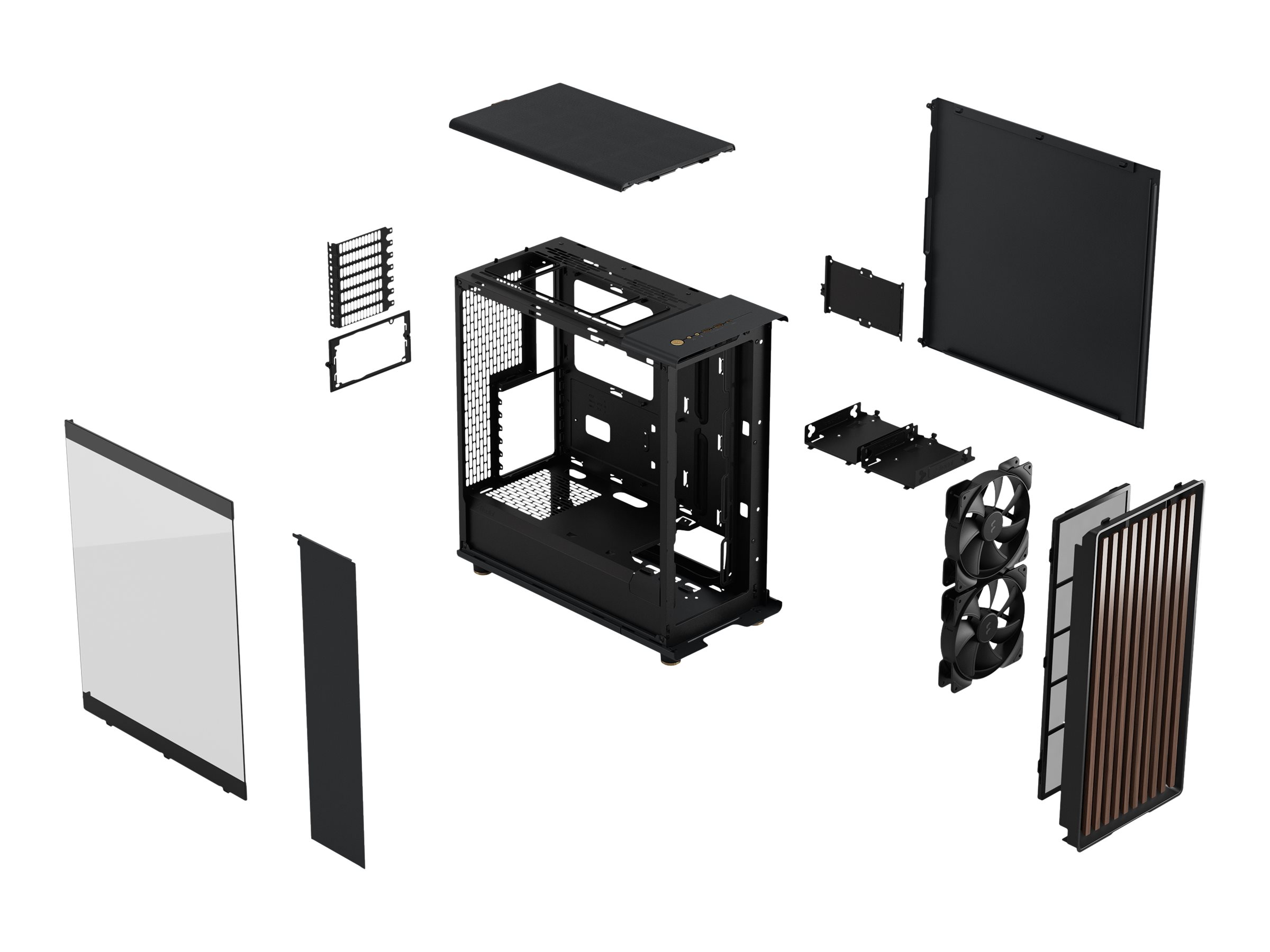 Fractal Design North - Mid tower - ATX - Seitenteil mit Fenster (getöntes Glas)keine Spannungsversorgung (ATX) - Charcoal Black - USB/Audio