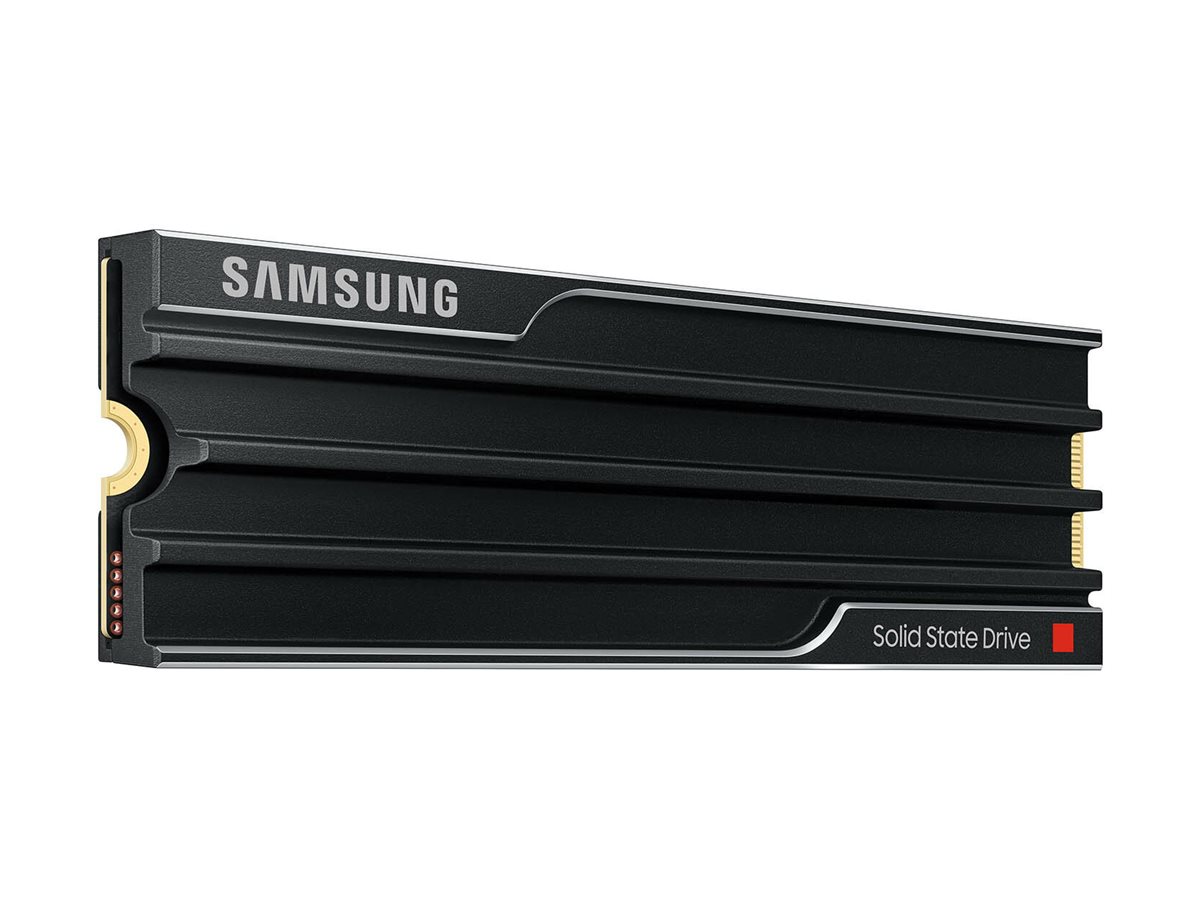 Samsung 9100 PRO MZ-VAP1T0 - SSD - verschlüsselt - 1 TB - mit Kühlkörper - intern - M.2 2280 - PCI Express 5.0 x4 (NVMe)256-Bit-AES - TCG Opal Encryption 2.0 - Schwarz