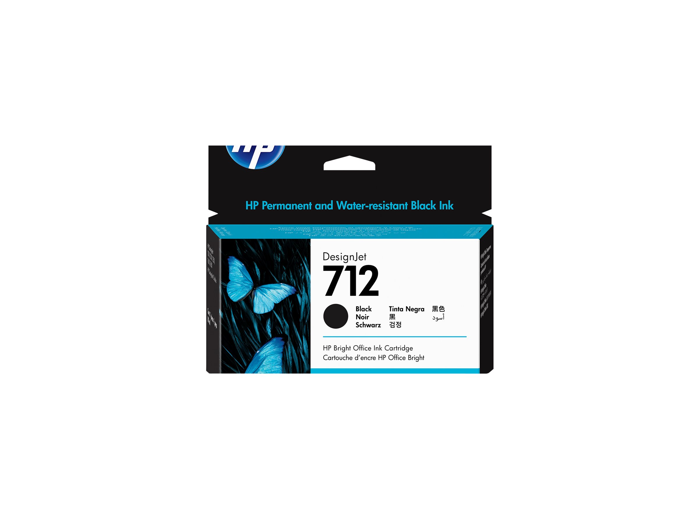 HP 712 - 80 ml - Schwarz - original - DesignJetTintenpatrone - für DesignJet Studio - T210 - T230 - T250 - T630 - T650