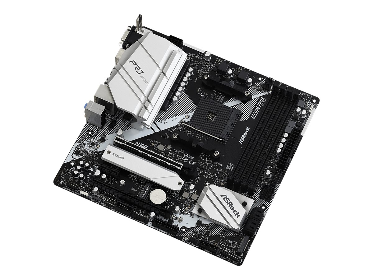ASRock B550M Pro4 - Motherboard - micro ATX - Socket AM4 - AMD B550 Chipsatz - USB-C Gen2, USB 3.2 Gen 1, USB 3.2 Gen 2 - Gigabit LAN - Onboard-Grafik (CPU erforderlich)HD Audio (8-Kanal)