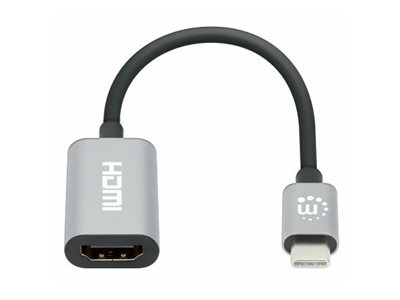 Manhattan Videoadapter - USB-C männlich zuHDMI weiblich - 11 cm - Space-grau - aktiv - 4K60Hz-Unterstützung