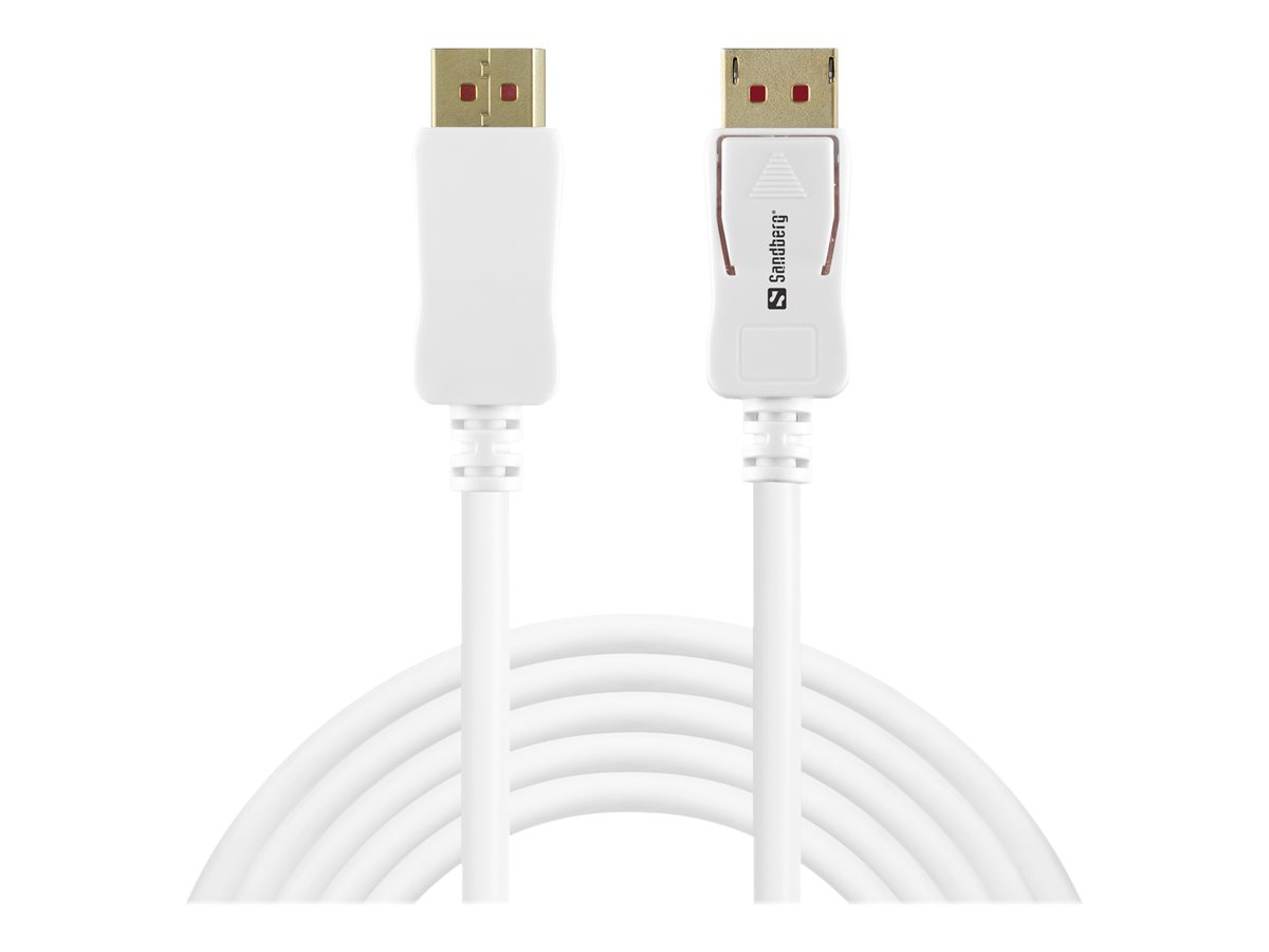 SANDBERG DisplayPort-Kabel - DisplayPort (M)zu DisplayPort (M) - DisplayPort 1.4 - 2 m - 8K Unterstützung - weiß