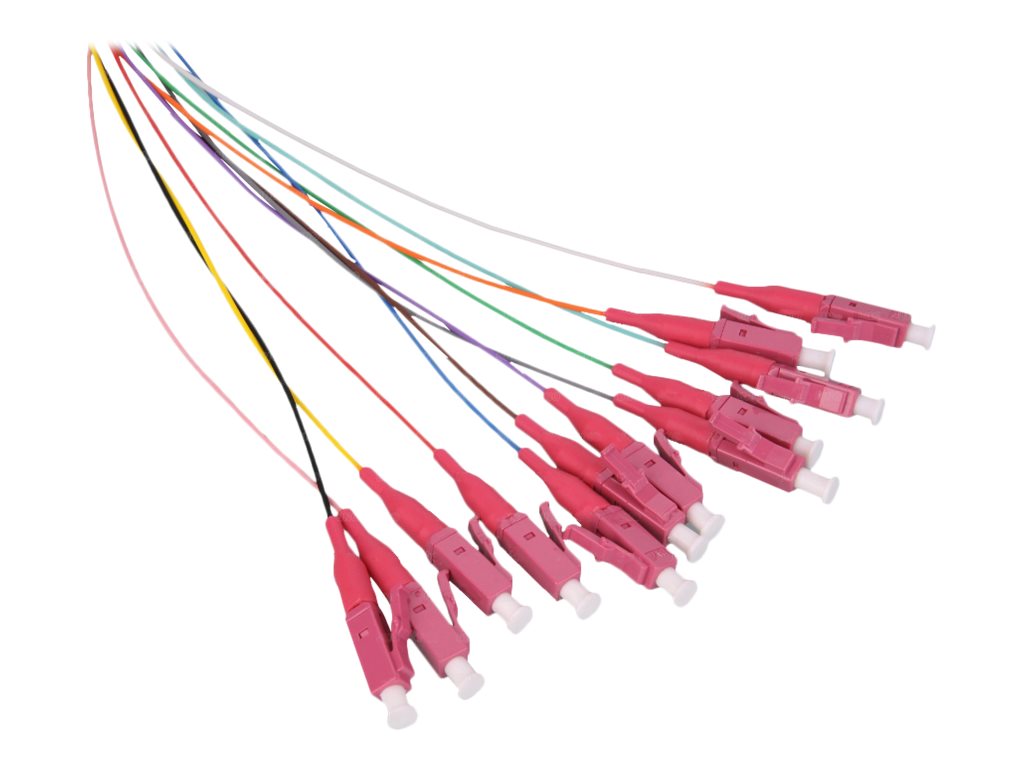 Helos Anschlussleitung, Lötfahne - LC Multi-Mode (M)2 m - 0.9 mm - Glasfaser - 50/125 Mikrometer - OM4 - halogenfrei - Grau - Schwarz - weiß - Blau - Gelb - Rot - grün - braun - orange - violett - Aqu