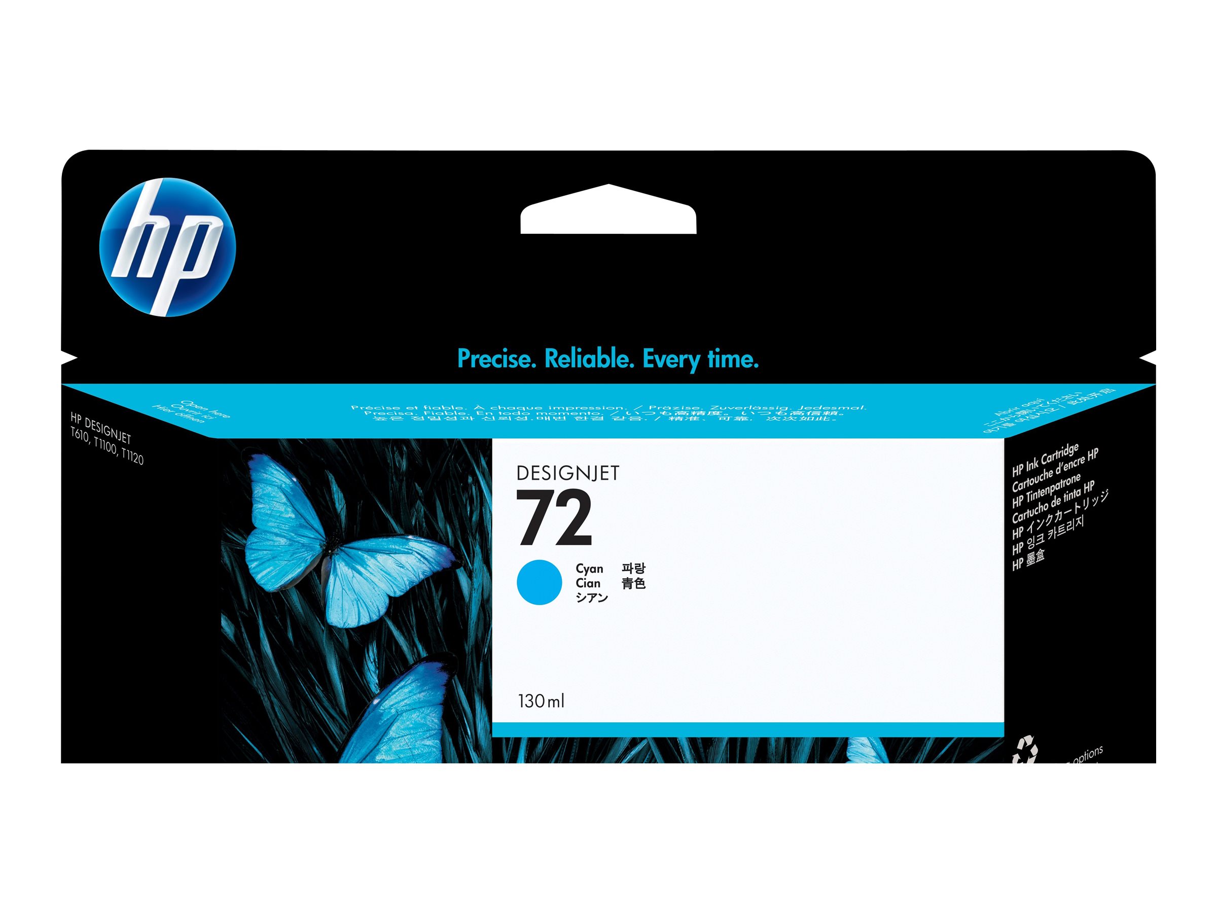 HP 72 - 130 ml - Cyan - original - DesignJetTintenpatrone - für DesignJet T1100 - T1100ps - T1200 - T1200ps - T1300 - T610 - T620 - T770 - T790