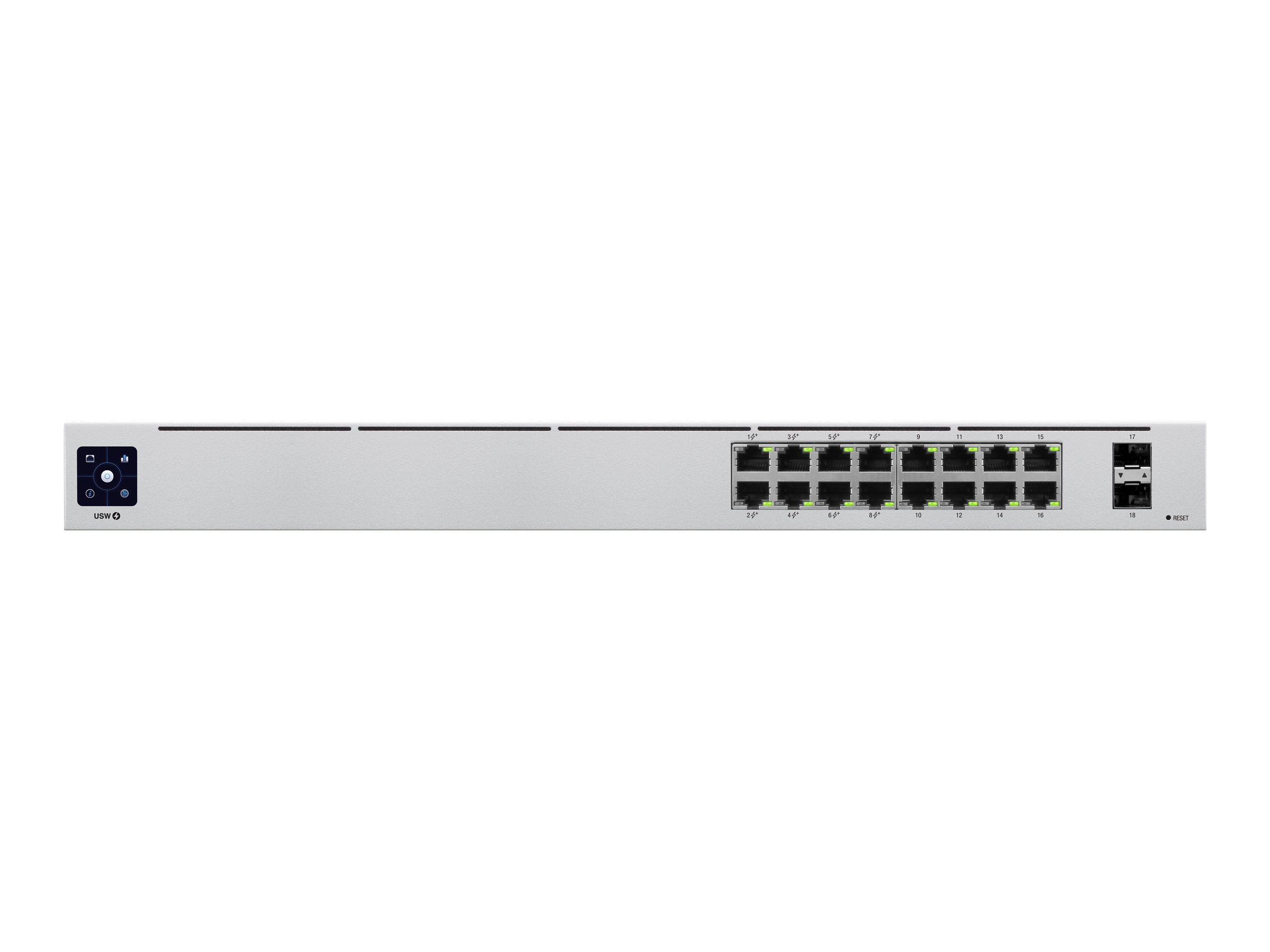 Ubiquiti UniFi Switch USW-16-POE - Switch - managed - 16 x 10/100/1000 (8 PoE+)+ 2 x Gigabit SFP - an Rack montierbar - Desktop - PoE+ (42 W)
