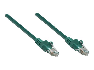 Intellinet Network Patch Cable, Cat5e, 10m, Green, CCA, U/UTP, PVC, RJ45, Gold Plated Contacts, Snagless, Booted, , Polybag - Patch-Kabel - RJ-45 (M)zu RJ-45 (M) - 10 m - UTP - CAT 5e - geformt - ohne