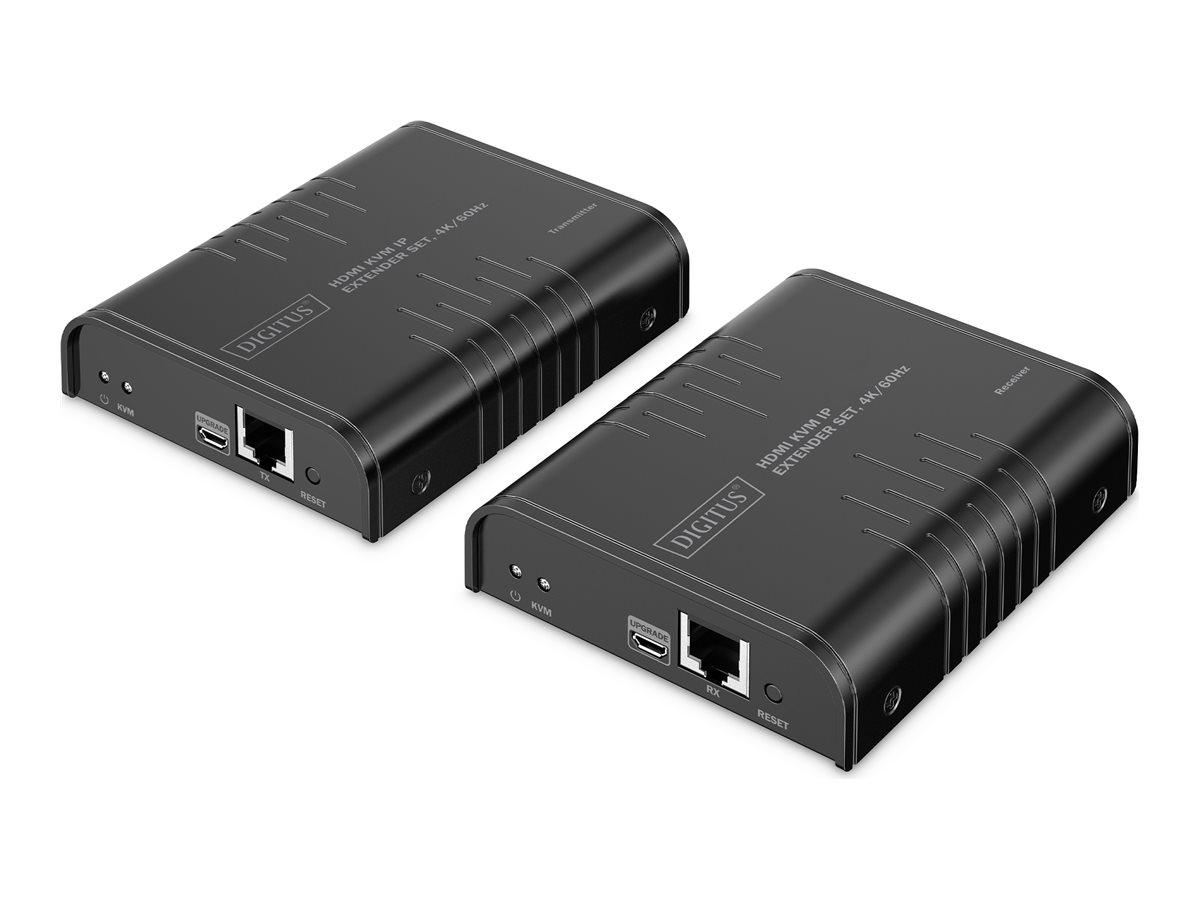 DIGITUS HDMI KVM IP Extender Set, 4K/60HzHDMI - 1GbE - USB 2.0 - über CAT 6 - USB - bis zu 200 m