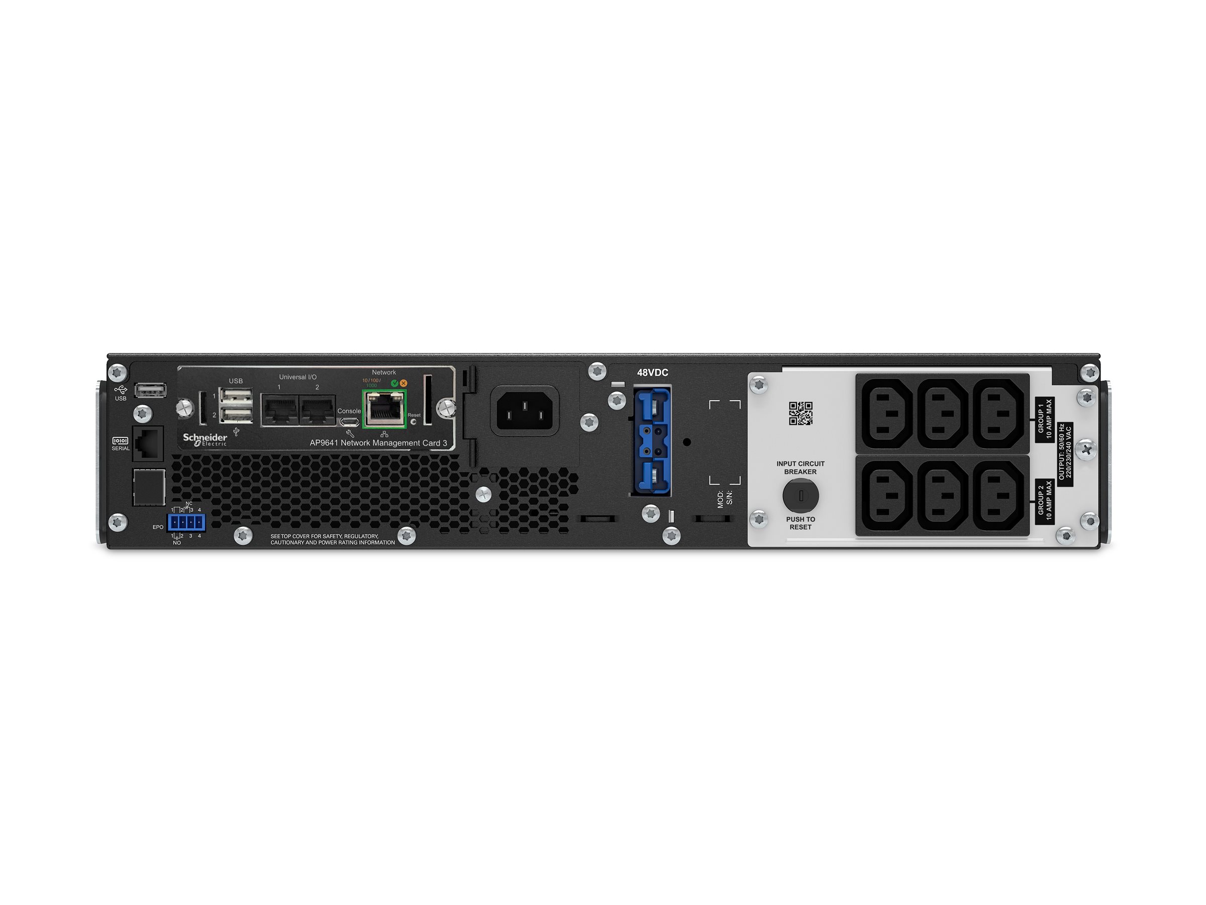 APC Smart-UPS SRT 1000VA RM - USV (Rack - einbaufähig)Wechselstrom 230 V - 1000 Watt - 1000 VA - RS-232 - USB - Ethernet 10/100 - Ausgangsanschlüsse: 6 - PFC - 2U - Schwarz - mit APC UPS Network Manag