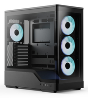AEROCOOL ADVANCED TECHNOLOGIES Aerocool P500A-BK, Midi Tower, PC, Schwarz, ATX, micro ATX, Mini-ITX, SPCC, Gehärtetes Glas, GamingMini-ITX - 2,5 " - USB Typ C
