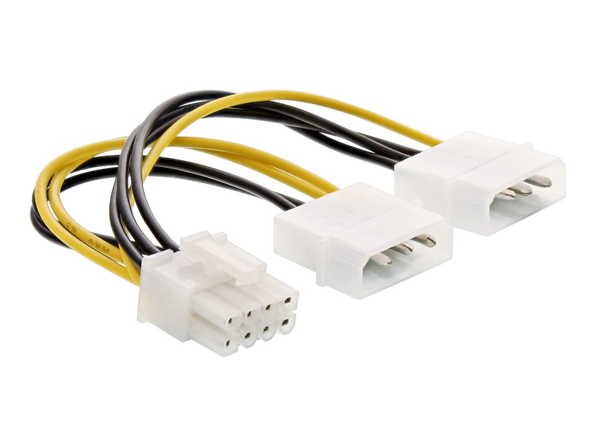 InLine Stromadapter intern - 2x 4pol zu 8pol für PCIe (PCI-Express) Grafikkarten4-polig zu 8-poliger PCIe Power - 15 cm