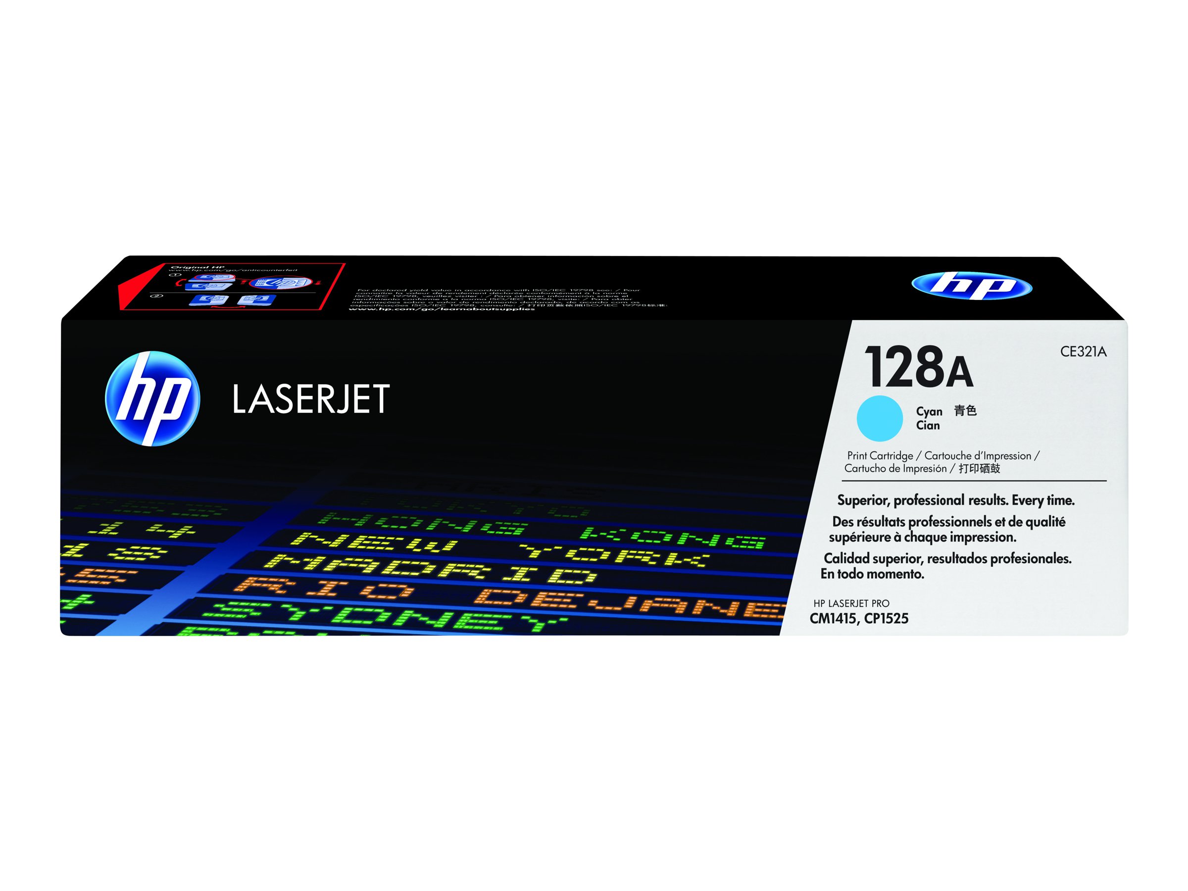 HP 128A - Cyan - original - LaserJet - Tonerpatrone (CE321A)für Color LaserJet Pro CP1525n - CP1525nw; LaserJet Pro CM1415fn - CM1415fnw