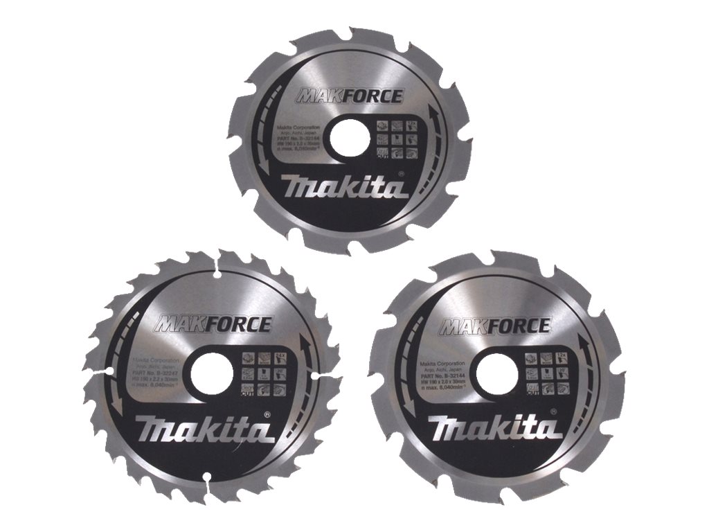 Makita MAKFORCE - Kreissägenblatt-Set - 3 Stücke190 mm - 24 Zähne