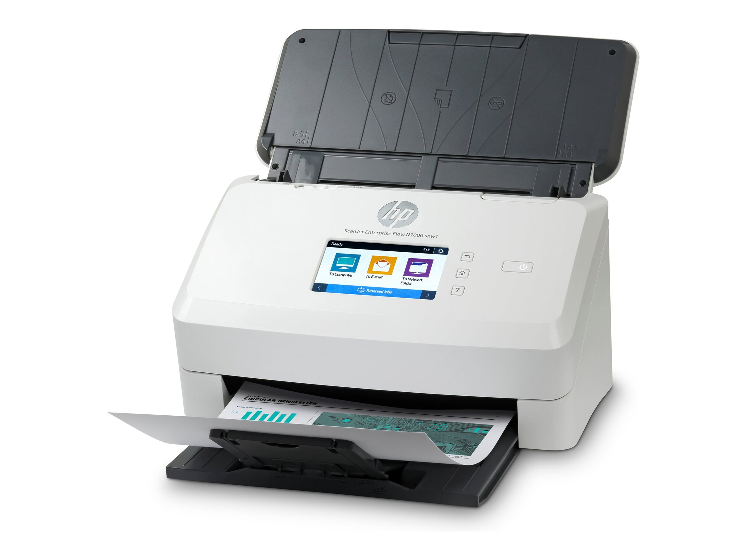 HP ScanJet Enterprise Flow N7000 snw1 - Dokumentenscanner - CMOS / CIS - Duplex - 216 x 3100 mm - 600 dpi x 600 dpi - bis zu 75 Seiten/Min. (einfarbig)/ bis zu 75 Seiten/Min. (Farbe) - automatischer D