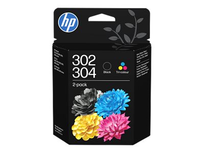 HP 302/304 Combo Pack - 2er-Pack - pigmentiertes Schwarz, Farbe (Cyan, Magenta, Gelb)original - Tintenpatrone - für AMP 130; Deskjet 1110 - 21XX - 26XX - 36XX - 37XX; ENVY 45XX - 50XX; Officejet 38XX