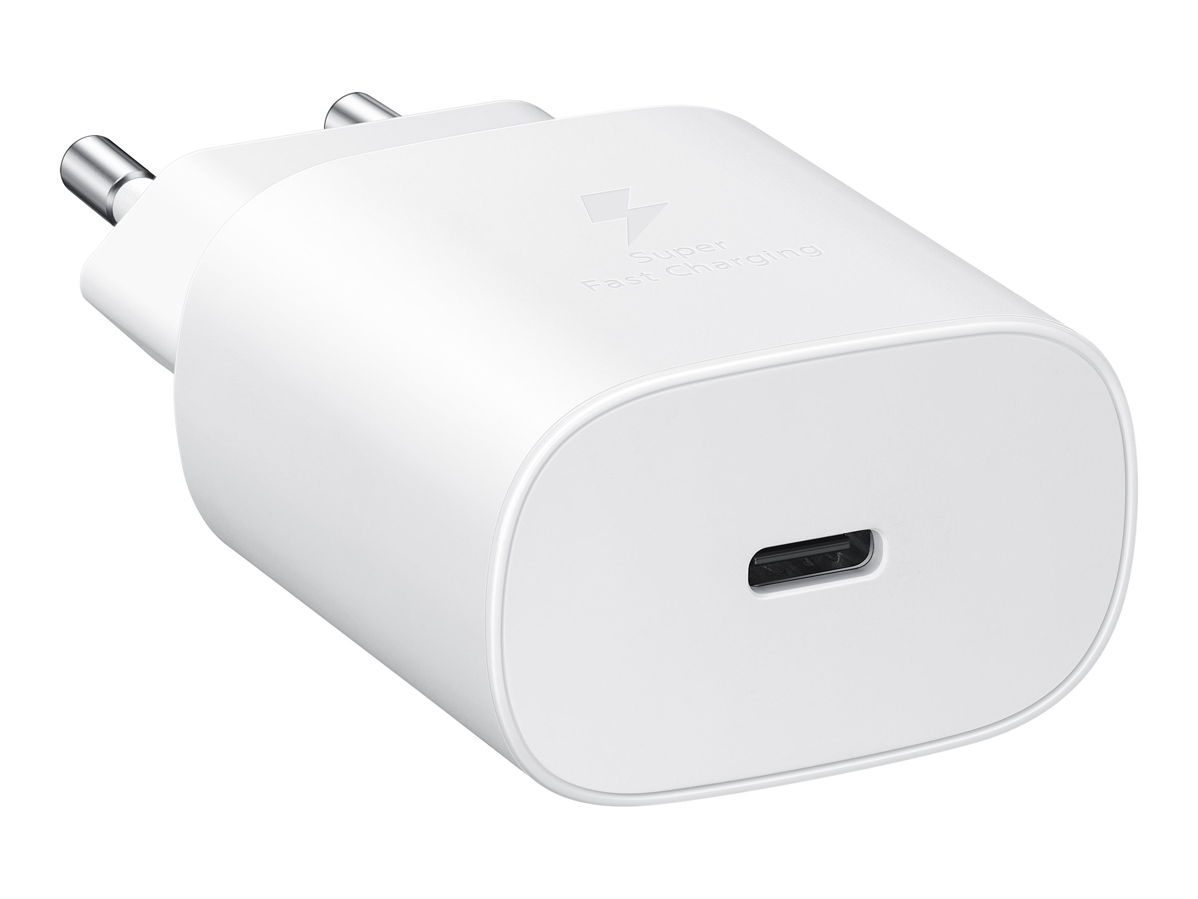 Samsung Fast Charging Wall Charger EP-TA800 - Netzteil - 25 Watt - 3 A - Ultra Fast Charge (USB-C)auf Kabel: USB-C - weiß - für Galaxy A20 - A50 - A70 - A8s - M30 - M40 - Note10 - S20 - S20 5G - S20+