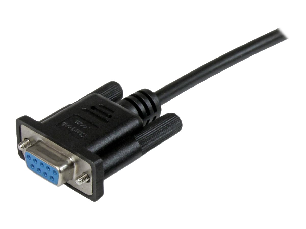 StarTech.com 2m DB9 RS232 Seriell Nullmodemkabel - Bu/Bu - 9-pin seriell Null-Modem Anschlusskabel - Schwarz - Nullmodemkabel - DB-9 (W)zu DB-9 (W) - 2 m - geformt - Daumenschrauben - Schwarz - für P/