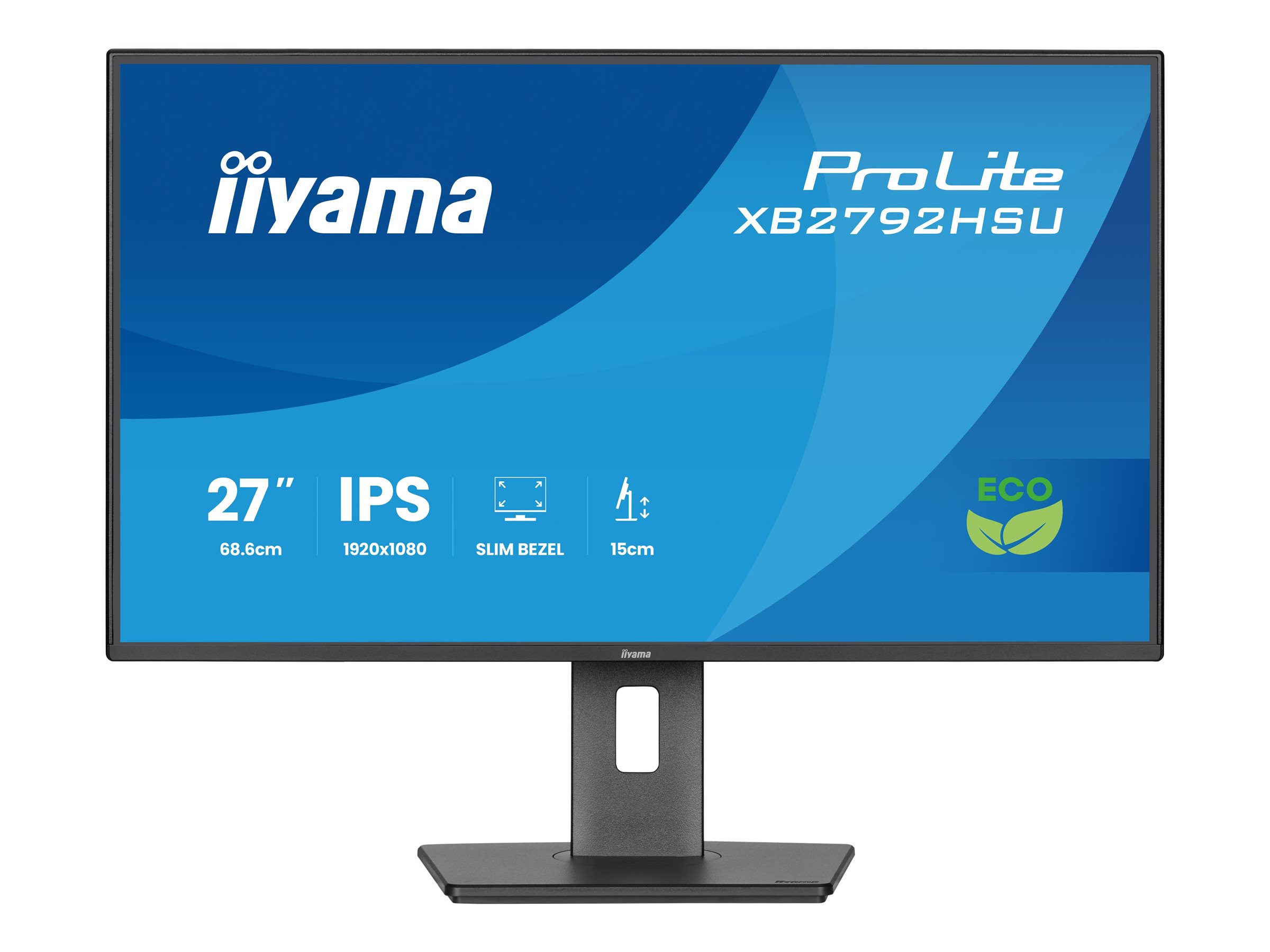 Iiyama ProLite XB2792HSU-B1 - LED-Monitor - 68.6 cm (27")1920 x 1080 Full HD (1080p) @ 120 Hz - IPS - 300 cd/m² - 1500:1 - 3 ms - HDMI - DisplayPort - Lautsprecher - Schwarz - Matte