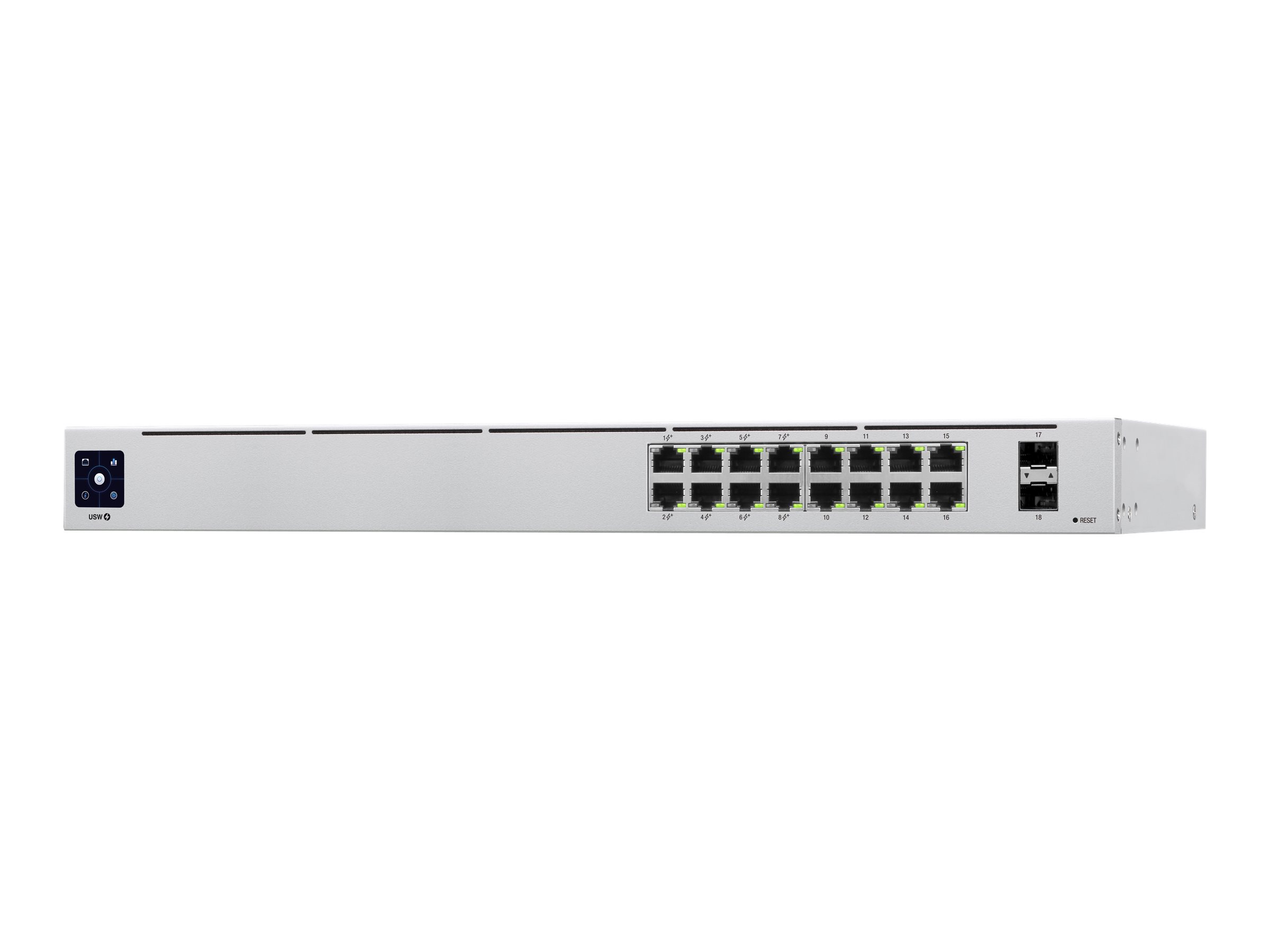 Ubiquiti UniFi Switch USW-16-POE - Switch - managed - 16 x 10/100/1000 (8 PoE+)+ 2 x Gigabit SFP - an Rack montierbar - Desktop - PoE+ (42 W)