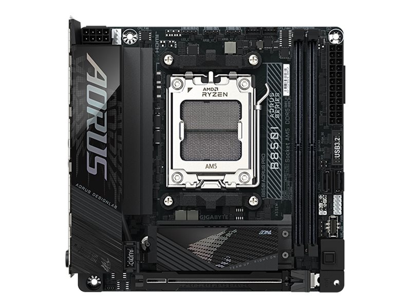Gigabyte AORUS B850I PRO - Motherboard - Mini-ITX - Socket AM5 - AMD B850 Chipsatz - USB-C 3.2 Gen2, USB 3.2 Gen 1, USB 3.2 Gen 2 - Bluetooth, 2.5 Gigabit LAN, Wi-Fi 7 - Onboard-Grafik (CPU erforderli