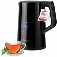 Clatronic ProfiCook PC-WKS 1243, 1,7 l, 2200 W, Schwarz, Edelstahl, Regelbare Temperatur, WasserstandsanzeigeFassungsvermögen Wassertank: 1,7 l.  Leistung: 2200 W. Produktfarbe: Schwarz - Gehäusemater