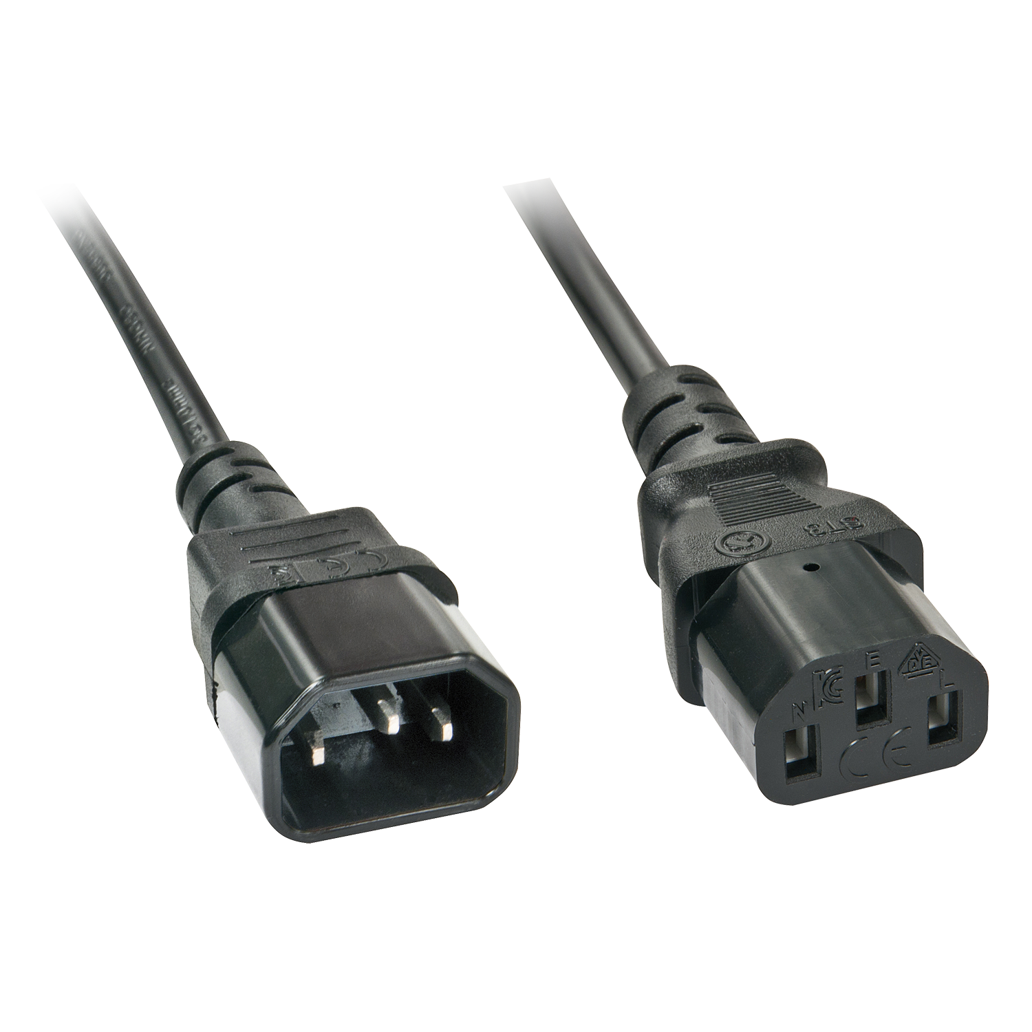 Lindy IEC-Mains Extension Cable - StromkabelIEC 60320 C14 zu power IEC 60320 C13 - 2 m - Schwarz