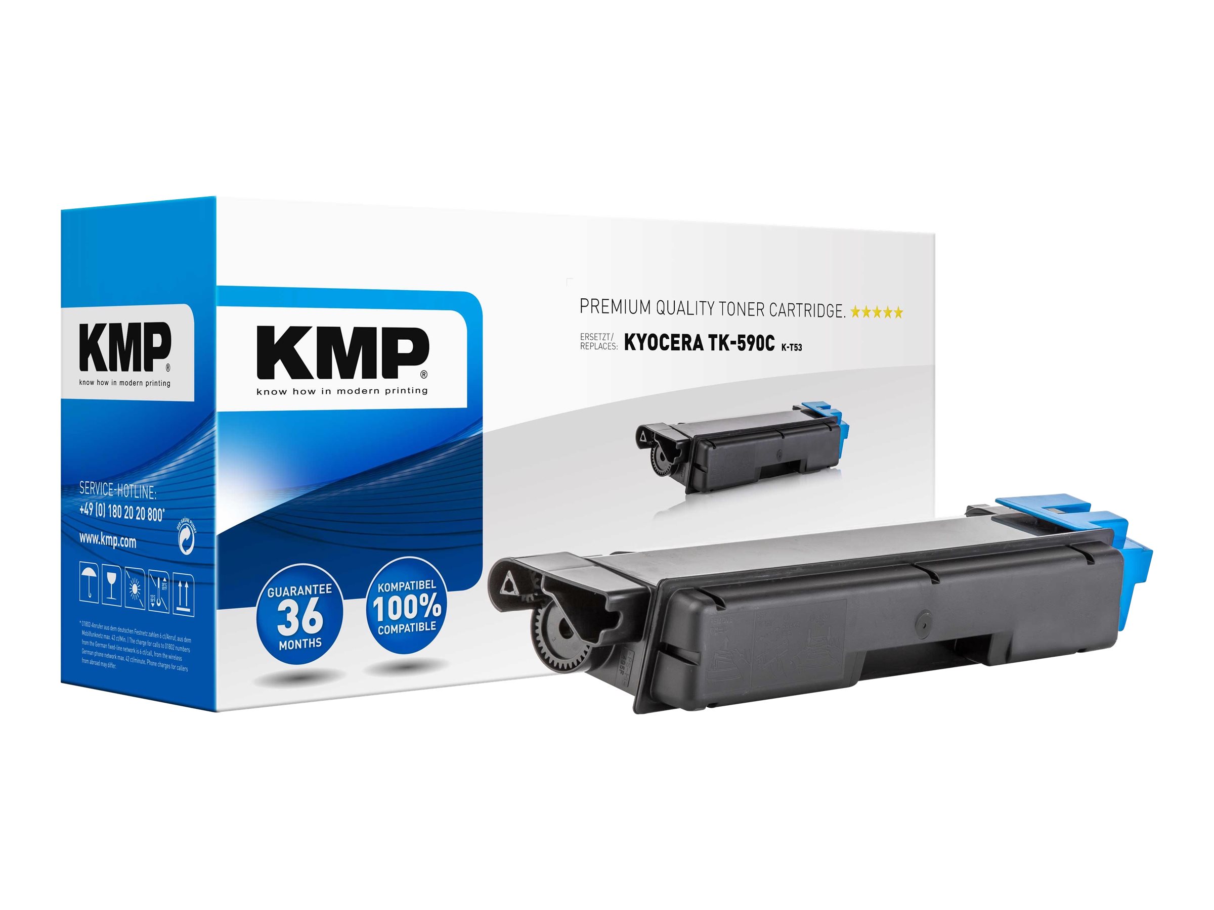 KMP K-T53 - Cyan - kompatibel - Tonerpatrone (Alternative zu: Kyocera TK-590C)für Kyocera FS-C2026 - FS-C2126; ECOSYS M6023 - M6026 - M6526 - P6026; FS-C5250