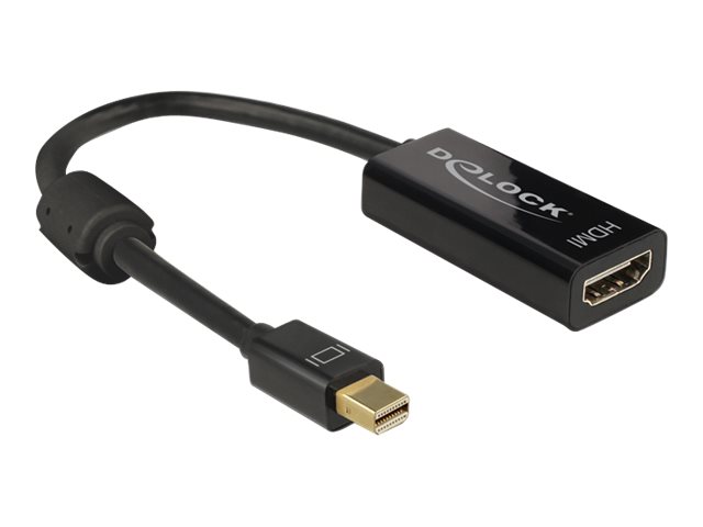 Delock Videoadapter - Mini DisplayPort männlichzu HDMI weiblich - 20 cm - Schwarz - 4K Unterstützung