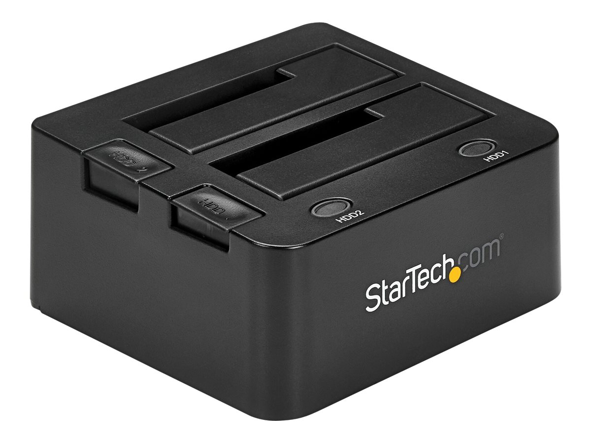StarTech.com Dual-Bay USB 3.0 SATA Festplatten Dockingstation, Extern - Speicher-Controller - 2.5", 3.5" (6.4 cm, 8.9 cm)SATA 6Gb/s - USB 3.0 - Schwarz - für P/N: SVA12M5NA