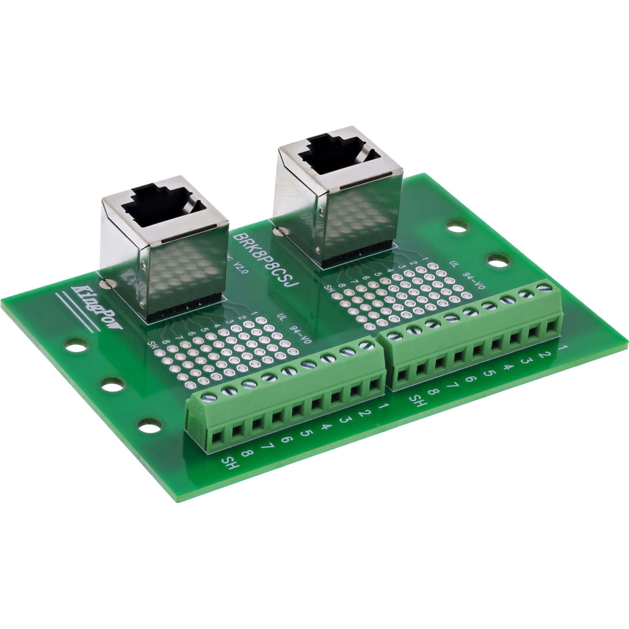 InLine Terminalblock - 2x RJ45 Buchse - nach oben - für HutschieneEthernet