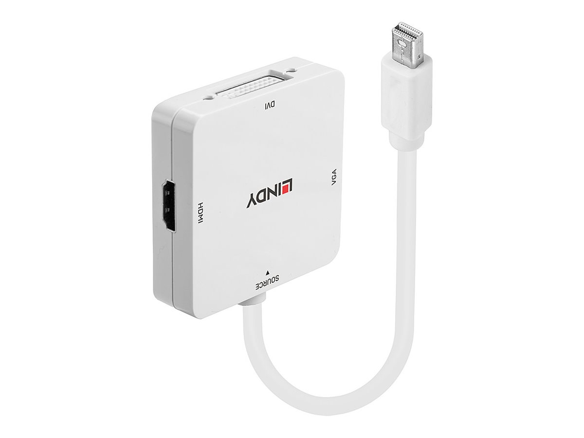 Lindy Mini-DP 1.2 an HDMI 4K30/DVI/VGA AdapterVideokonverter - DisplayPort - DVI - HDMI - VGA