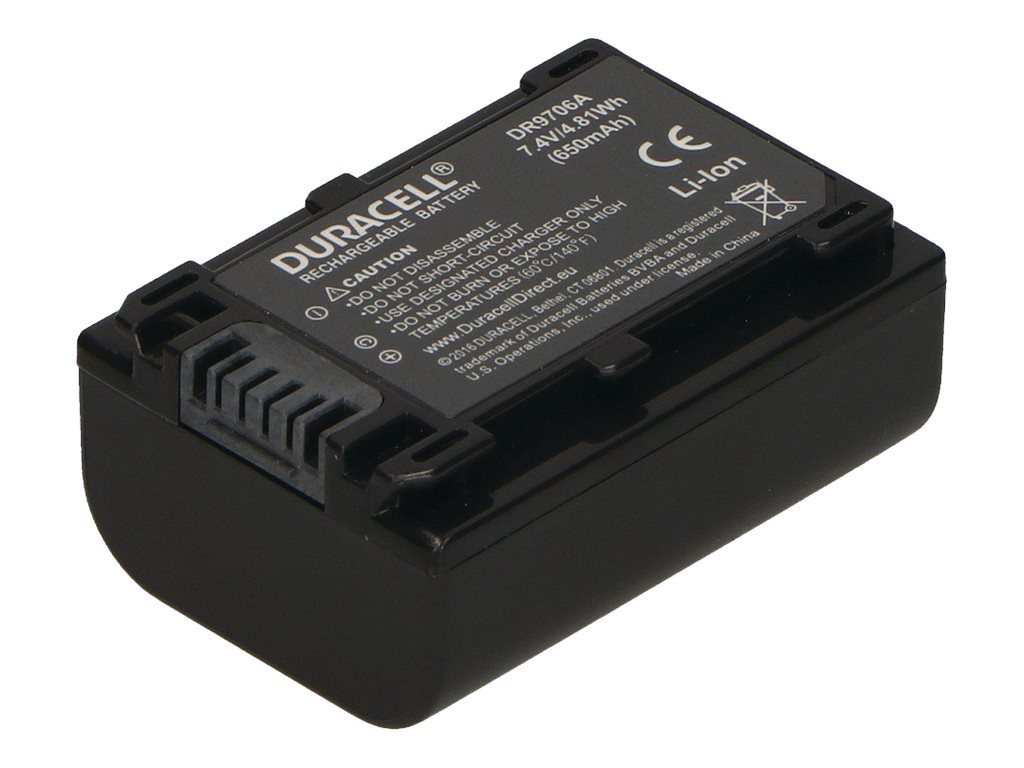 Duracell DR9706A - Batterie - Li-Ion - 650 mAhfür Sony Handycam FDR-AX100 - AX43 - AX60 - HDR-CX170 - CX485 - CX680 - PJ330 - PJ350 - PJ675 - PJ680