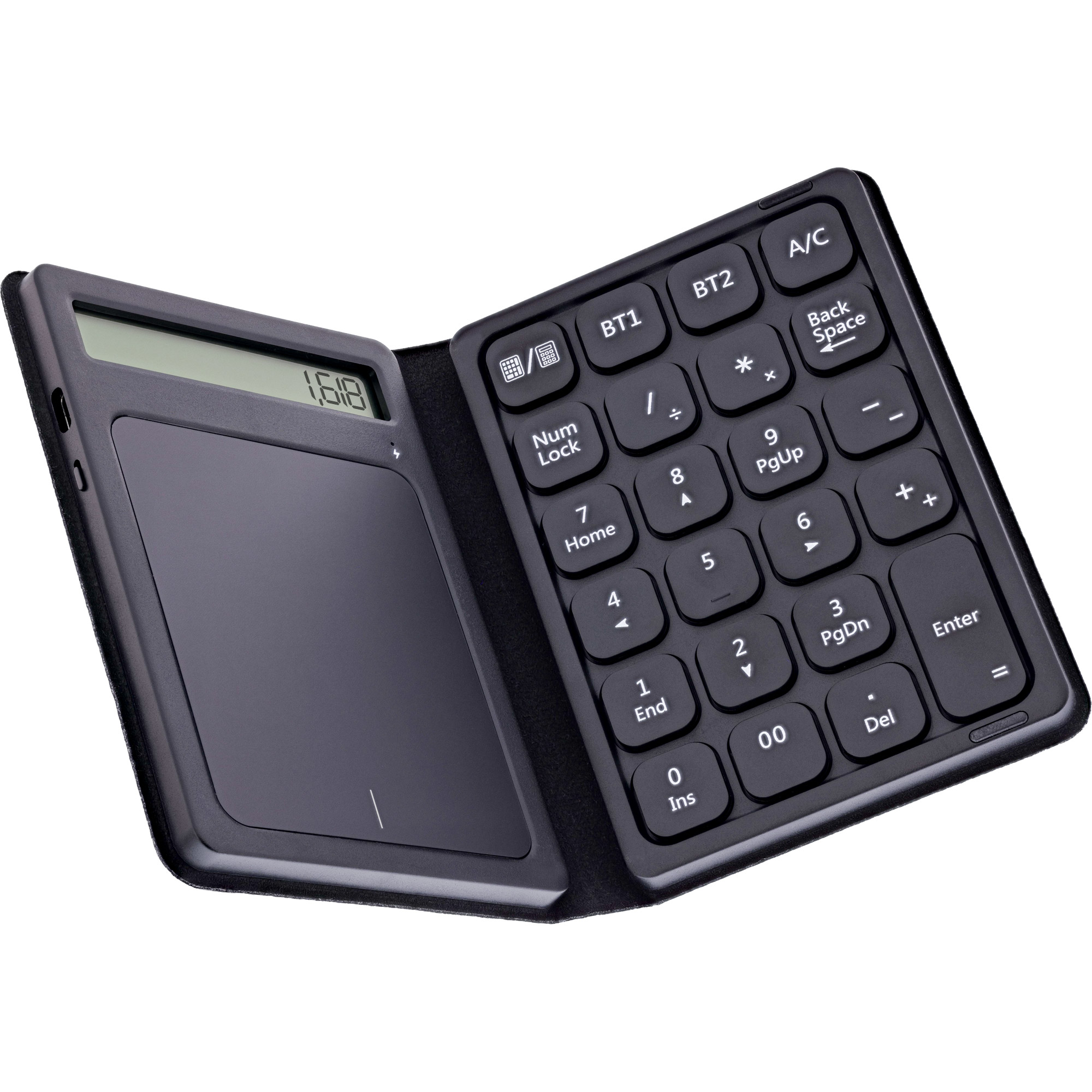 InLine Bluetooth Nummernblock mit Touchpad - Display - faltbar - schwarzBluetooth Nummernblock mit Touchpad - Display - faltbar - schwarz
