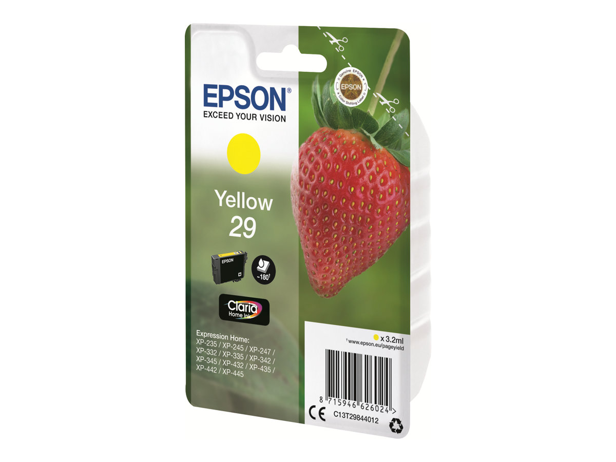 Epson 29 - 3.2 ml - Gelb - original - BlisterverpackungTintenpatrone - für Expression Home XP-245 - 247 - 255 - 257 - 332 - 342 - 345 - 352 - 355 - 435 - 442 - 445 - 452 - 455