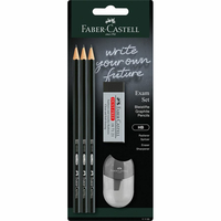 FABER-CASTELL 111181, HB, Schwarz, Hexagonal, Sichtverpackung, 3 Stück(e)