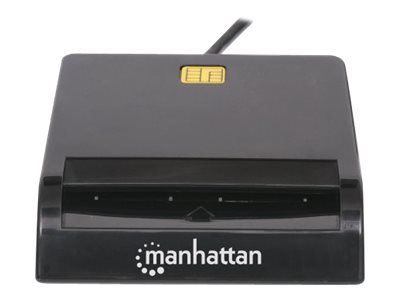 Manhattan USB-A Contact Smart Card Reader, 12Mbps - Friction type compatible - External - Windows or Mac - Cable 105cm - Black -  - Blister - SmartCard-Leser - USB