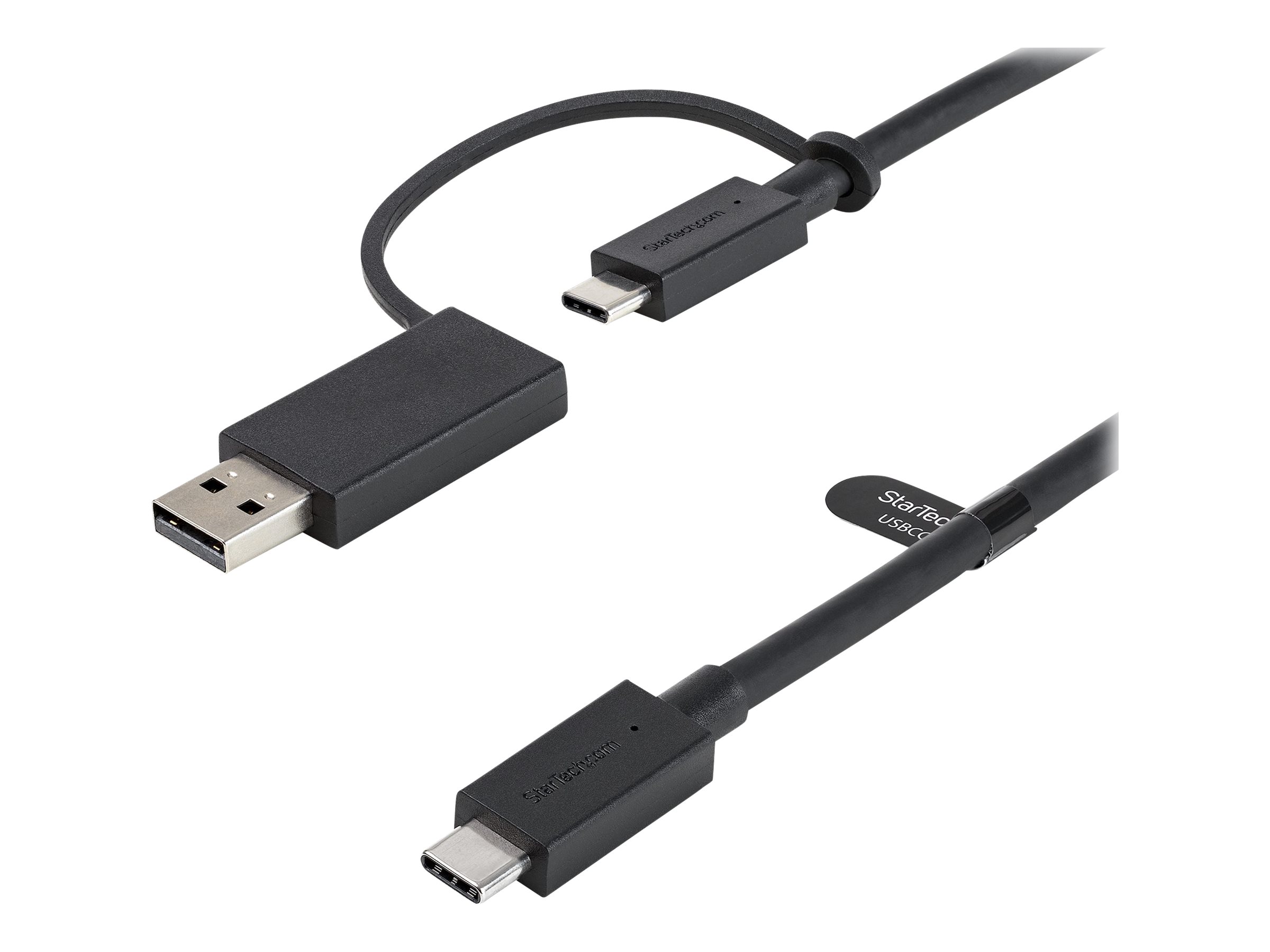 StarTech.com StarTech 1m USB-C Kabel mit USB-A Adapter Dongle - Hybrid 2-in-1 USB-C Kabel mit USB-A - USB-C auf USB-C (10Gbit/s - 100W PD)USB-A auf USB-C (5 Gbit/s) (USBCCADP) - USB-Kabel - USB-C (M)