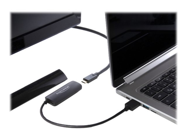 Delock Videoadapter - HDMI, Mikro-USB Typ B (nur Strom)zu USB-C weiblich - 24 cm - Schwarz - Unterstützung für 4K60Hz (3840 x 2160) - Lontium LT6711A chipset