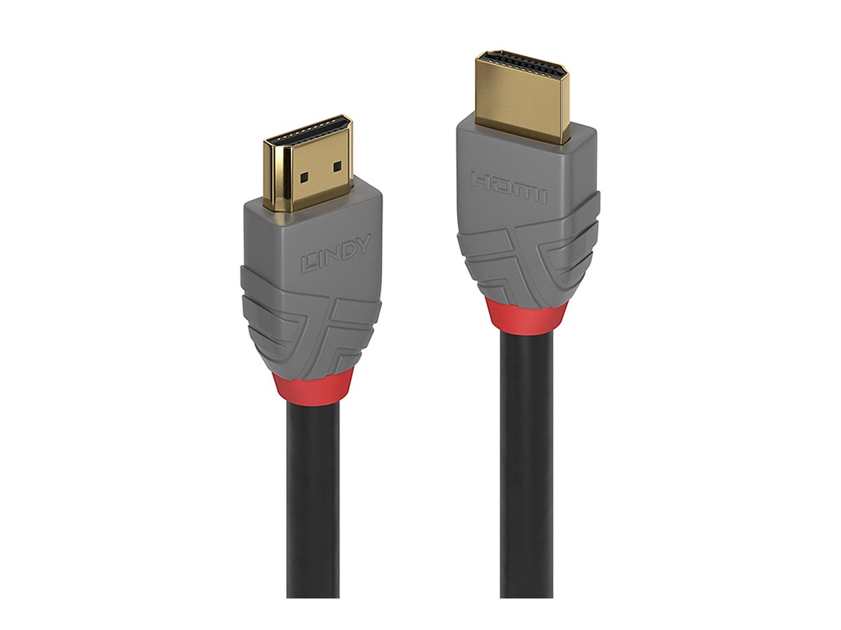 Lindy Anthra Line - HDMI-Kabel mit EthernetHDMI männlich zu HDMI männlich - 30 cm - Dreifachisolierung - Schwarz - rund - 4K Unterstützung