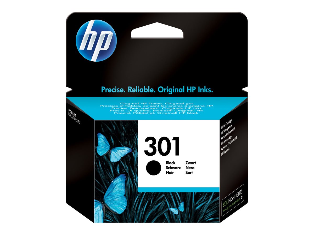 HP 301 - 3 ml - Schwarz - original - Tintenpatronefür HP DeskJet 1000 - 1010 - 1050 AiO - 1050A AiO - 1510 AiO - 2000 - 2050 AiO - 2050A AiO - 2510 AiO - 2540 AiO - 3000 - 3050 AiO - 3050A eAiO - 3510