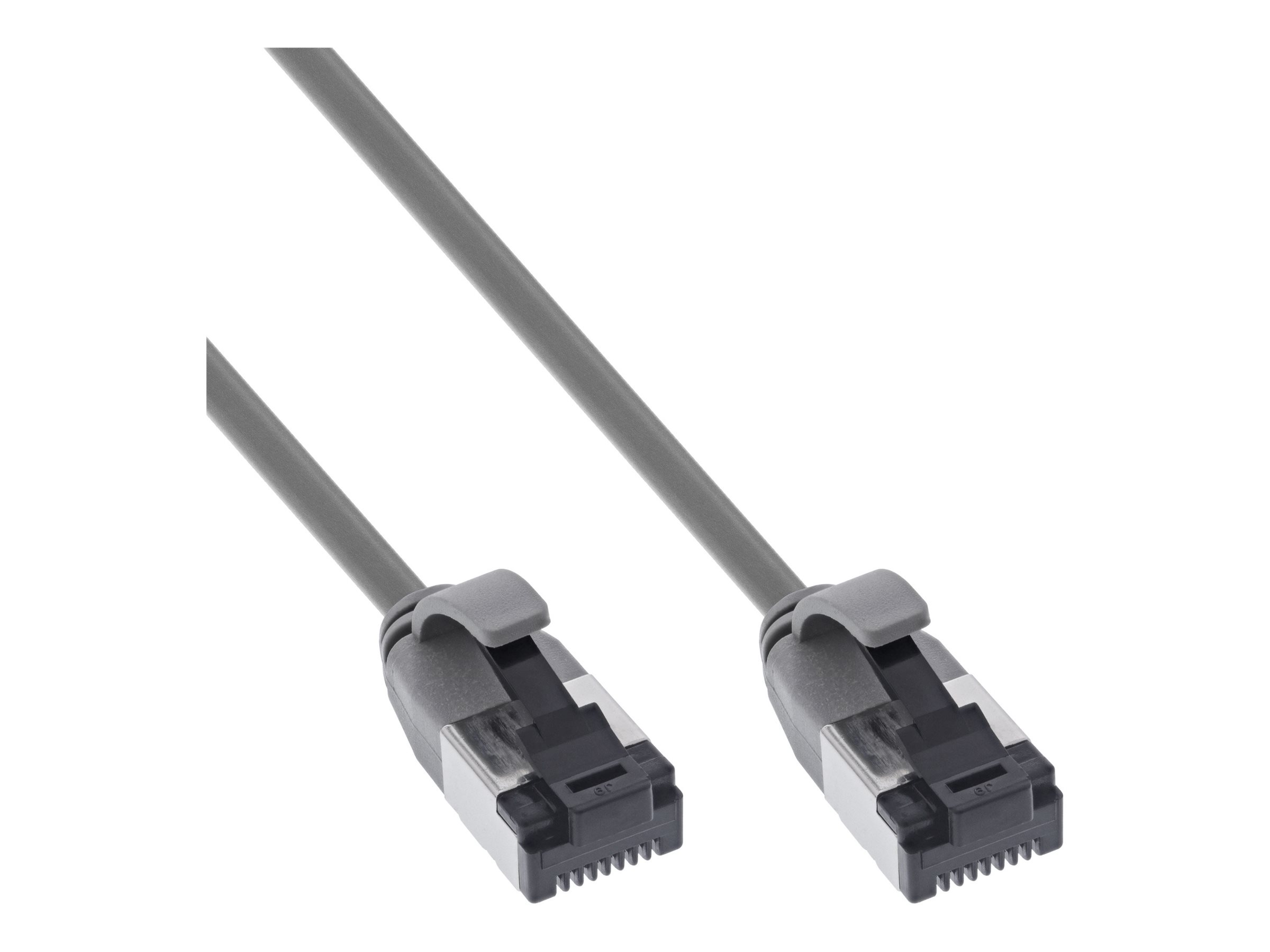 InLine Patchkabel slim - U/FTP - Cat.8.1 - TPE halogenfrei - grau - 7,5m7.5 m - 4.3 mm - U/FTP - PiMF - CAT 8.1 - halogenfrei - ohne Haken - Grau