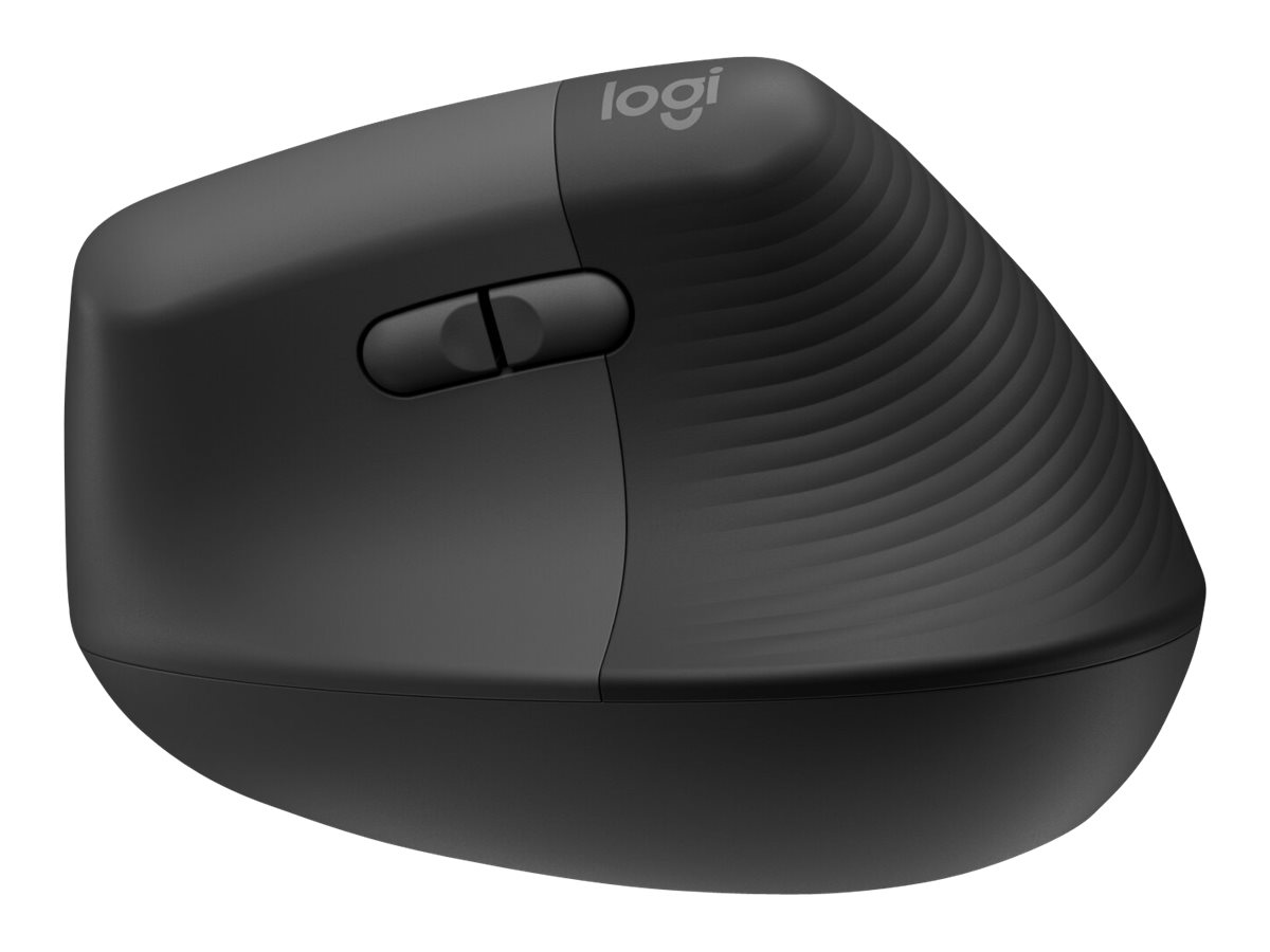 Logitech Lift Vertical Ergonomic Mouse - VertikaleMaus - ergonomisch - optisch - 6 Tasten - kabellos - Bluetooth - 2.4 GHz - Logitech Logi Bolt USB-Empfänger - Graphite