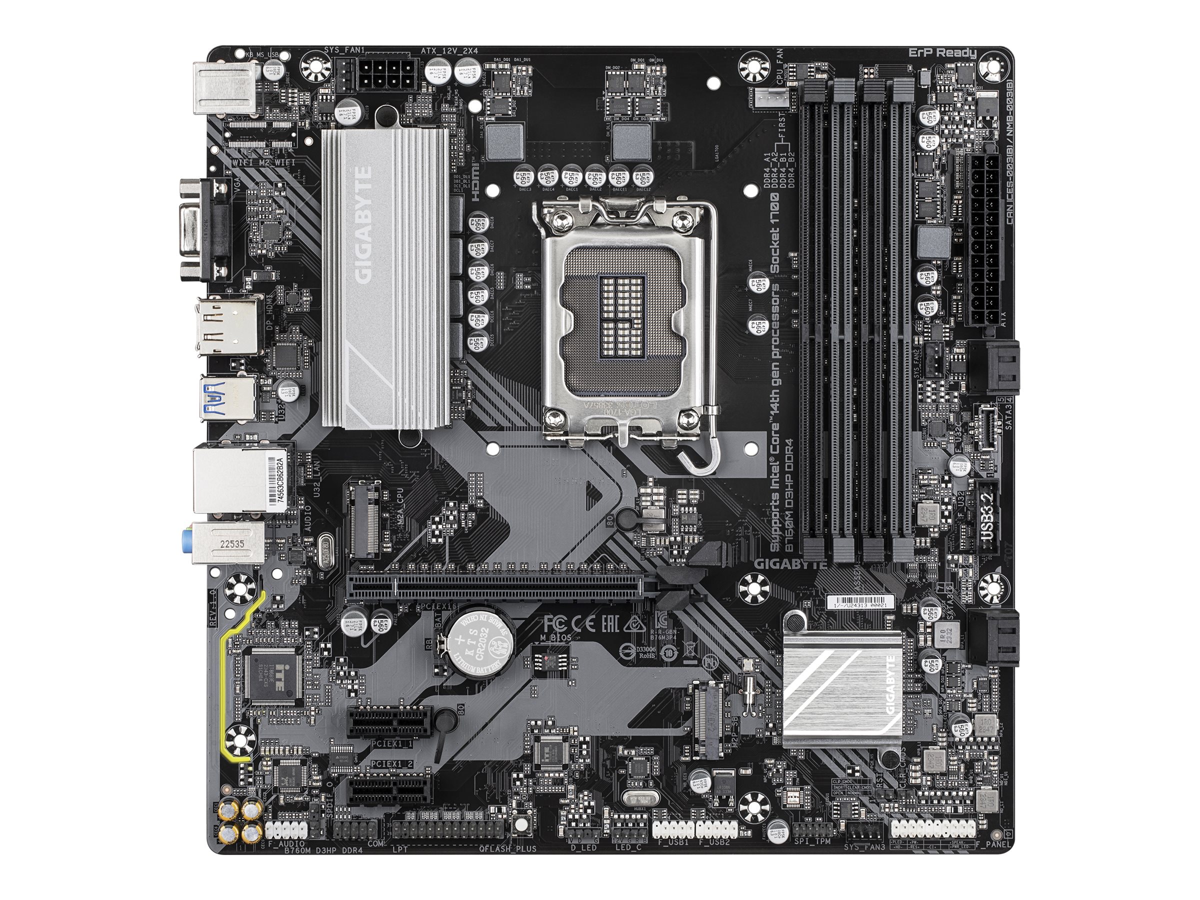 Gigabyte B760M D3Hp DDR4 - Motherboard - micro ATX - LGA1700 Sockel - B760 Chipsatz - USB-C 3.2 Gen 1, USB 3.2 Gen 1 - Gigabit LAN - Onboard-Grafik (CPU erforderlich)HD Audio (8-Kanal)