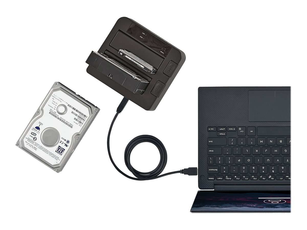 StarTech.com Dual-Bay USB 3.1 SATA Festplatten Dockingstation, Extern - Speicher-Controller mit Datenanzeige, Netzanzeige - 2.5", 3.5" (6.4 cm, 8.9 cm)USB 3.1 (Gen 2) - Schwarz