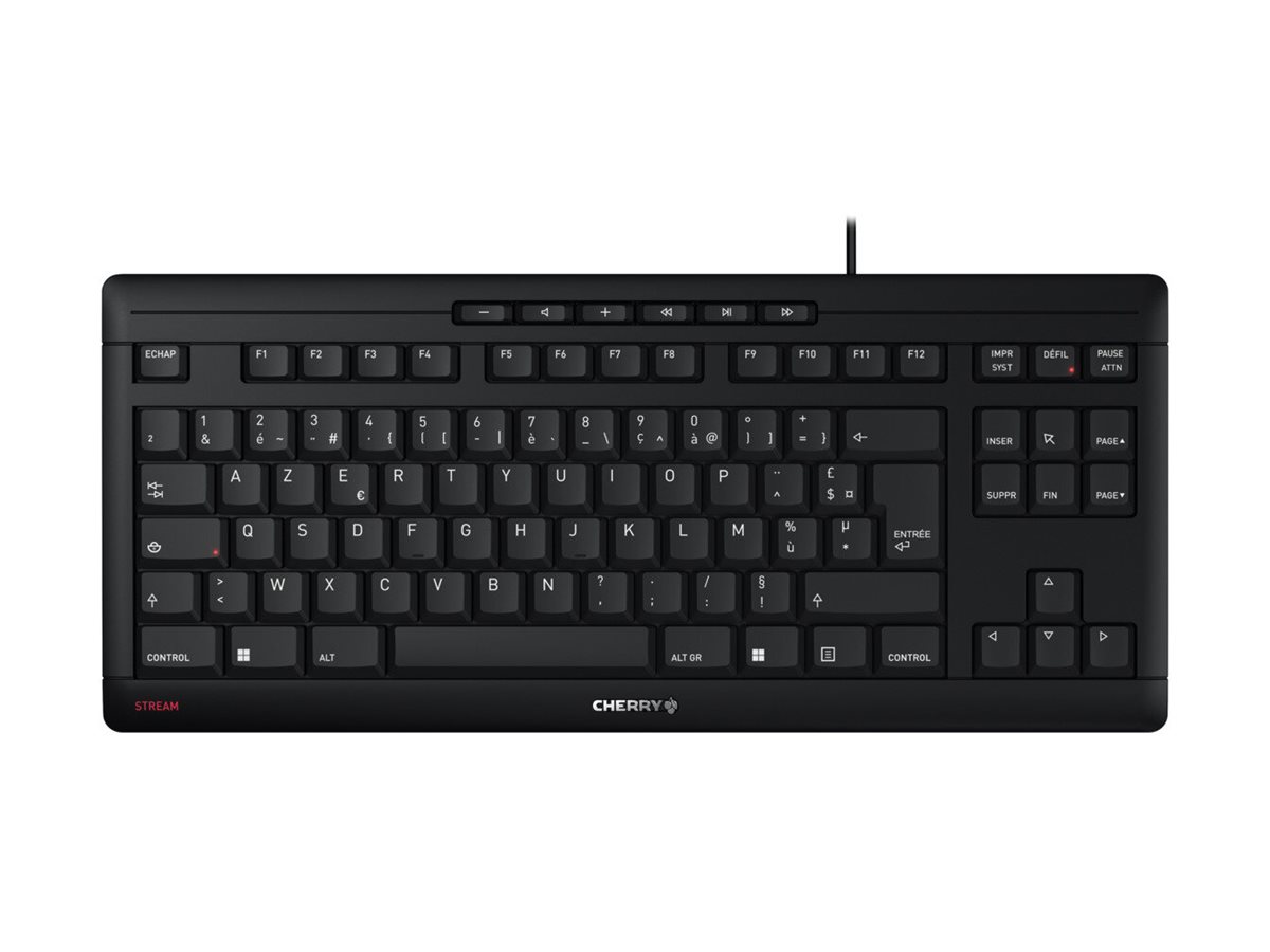Cherry STREAM KEYBOARD TKL - Tastatur - USBAZERTY - Französisch - Tastenschalter: CHERRY SX - Schwarz